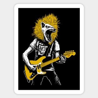 Vintage Chupacabra Punk Rocker Drawing - Rebellious Cryptid Art Sticker